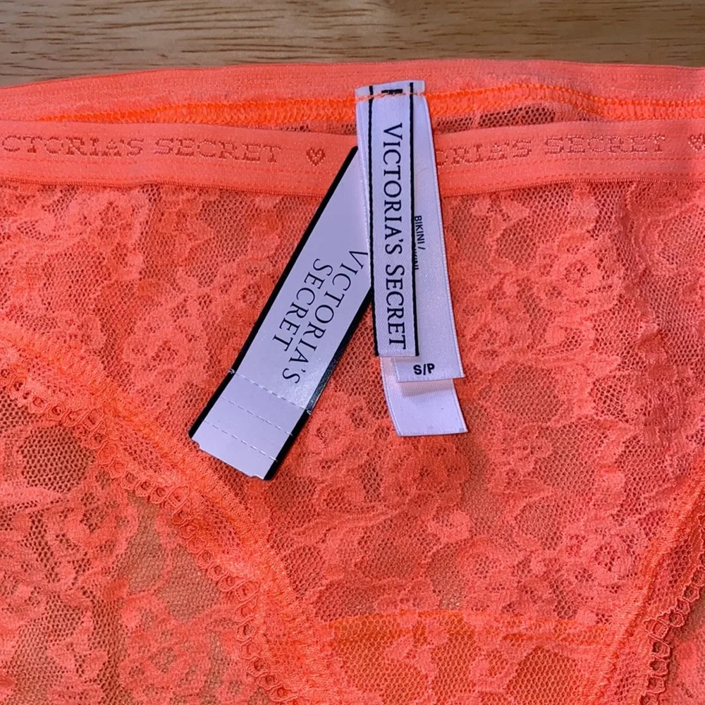 Victorias Secret Lace Underwear Size S Orange - Picture 2 of 3
